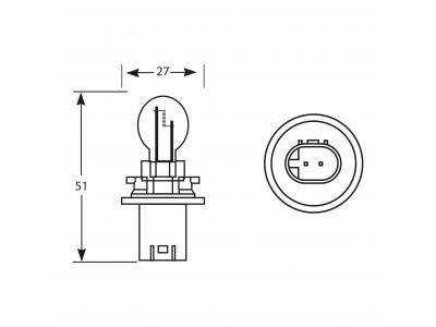 12v, 16w Standard Bulb With A Hpc16wy Base Technical Image