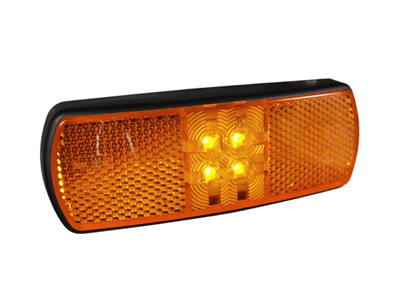 Perei Sm50 Series Amber Side Marker Light With A 9-33v Flylead Connection And Flush Bracket Main Image