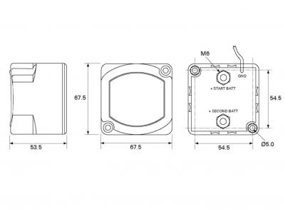 12V VOLTAGE SENSITIVE RELAY Technical Image