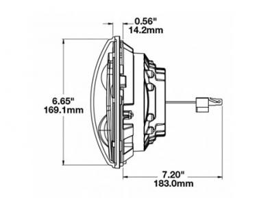 JWS 8700 J2 HEADLIGHT - HIGH/LOW BEAM, DRL, FP Technical Image