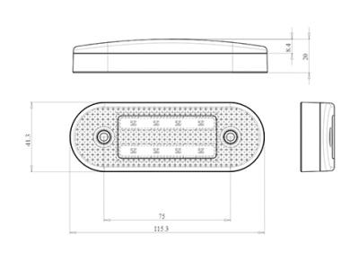 WAS Side position lamp with direction indicator Technical Image