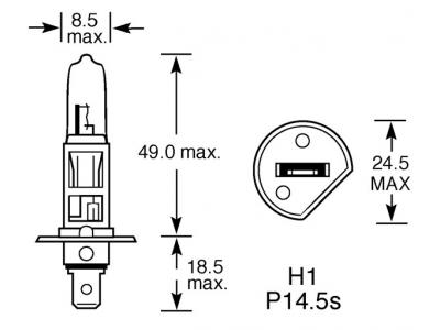 24v, 70w Halogen Bulb With A P14,5s Base Technical Image
