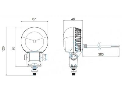 Red Arc Line Boundary Lamp Technical Image