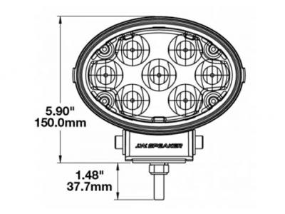 JWS OVAL OFF-ROAD LAMP PAIR - PENCIL BEAM Technical Image