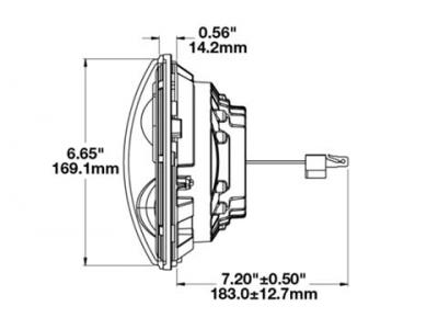 JWS 8700 EVO 2 PRO CHROME HIGH/LOW BEAM HEADLIGHT PAIR WITH DRL Technical Image