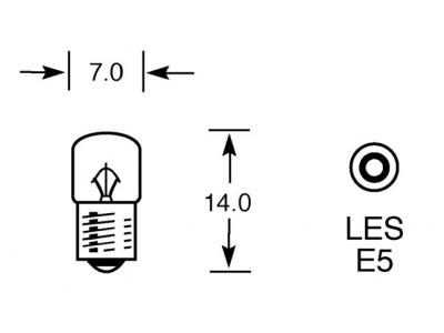 12v, 1.5w Standard Bulb With A E5 Les Base Technical Image