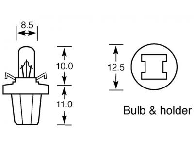 12v, 1.2w Tacho Bulb With A B8.5d Base Technical Image
