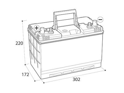 NUMAX XV27MF SEALED LEISURE BATTERY 12V 95AH Technical Image