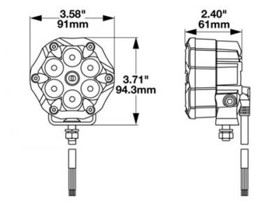 JWS TRAIL 6 AMBER/WHITE WORK LIGHT KIT Technical Image