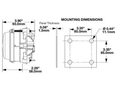 JWS 3 Point Mount For Model 93 Headlights Technical Image