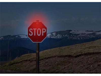 JWS Model 210 Red Led Solar Warning Lamp Slide Image