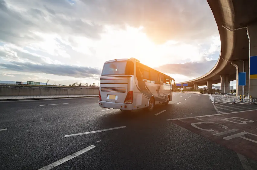 Bus on highway